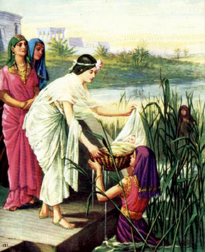 Дочь фараона находит Моисея