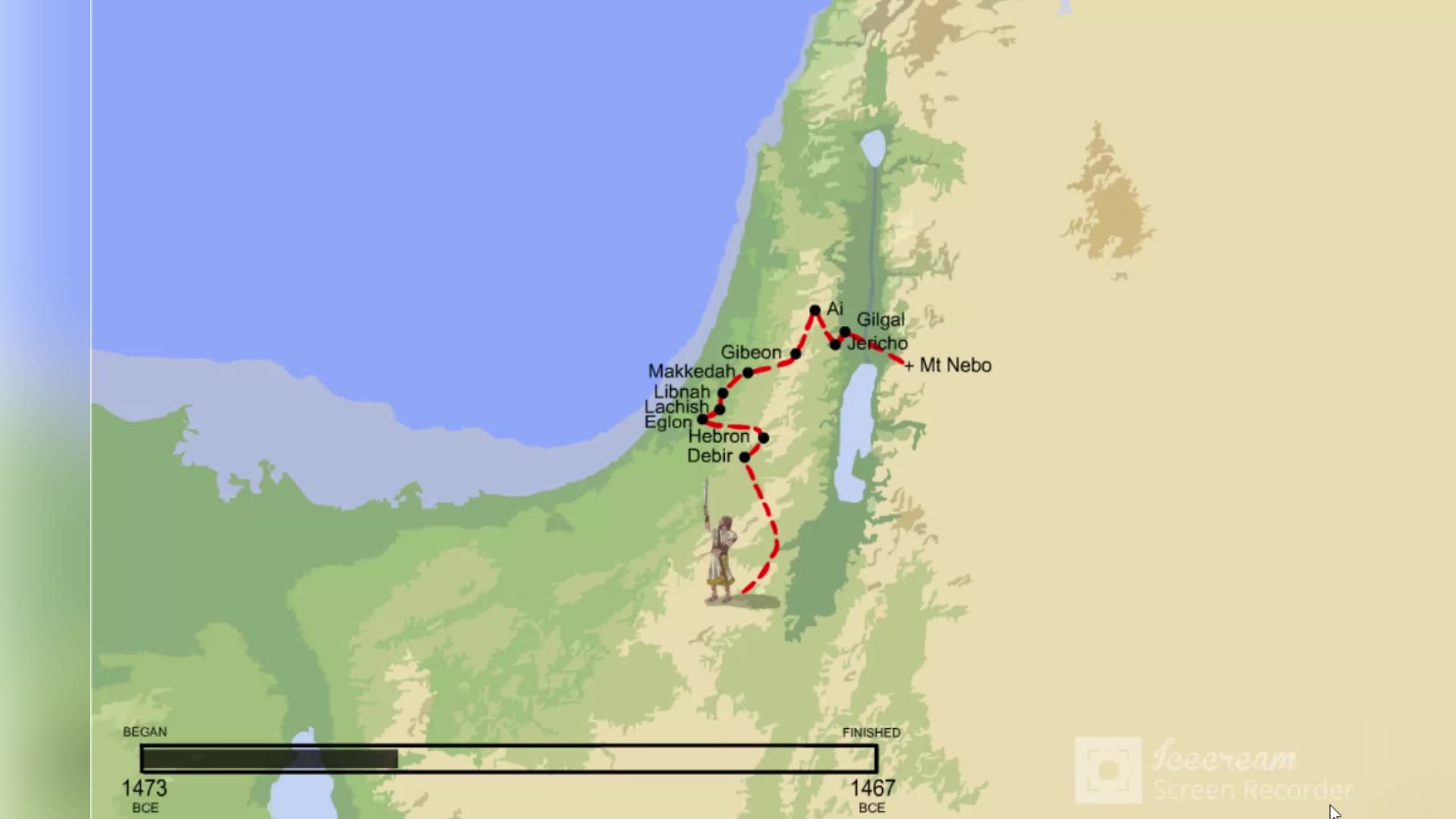 Завоювання Ханаану на мапі
